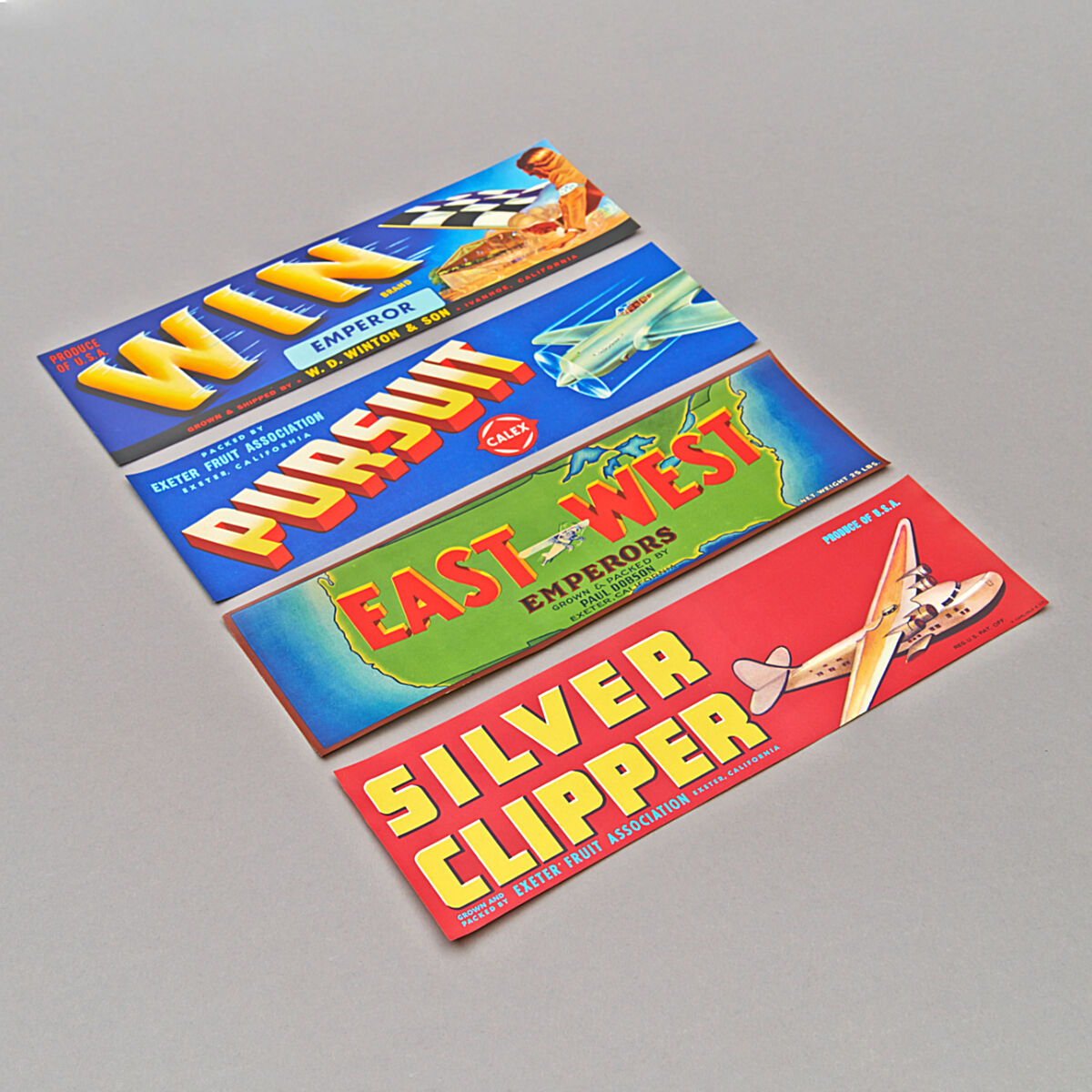 Mid-Century Etiketten-Set "Abenteuer"